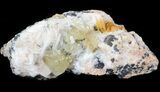Cerussite with Bladed Barite on Galena - Morocco #44784-1